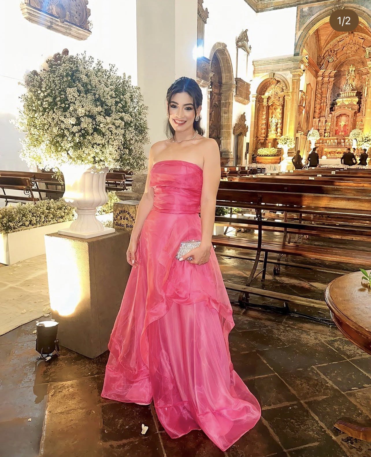 Vestido rosa de festa